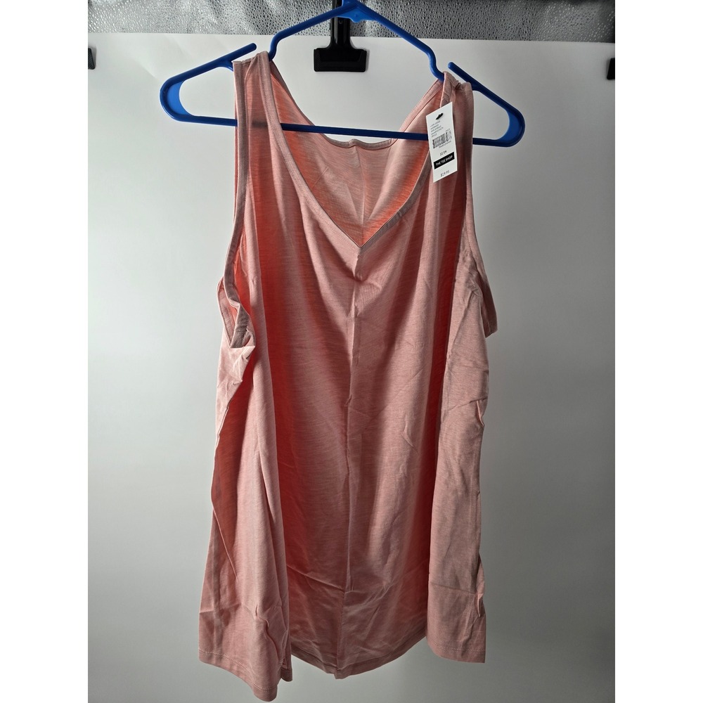 Lane Bryant The‎ Tee Shop Womens Plus Size 22/24 V-Neck Tank Top Pink Peach Slub